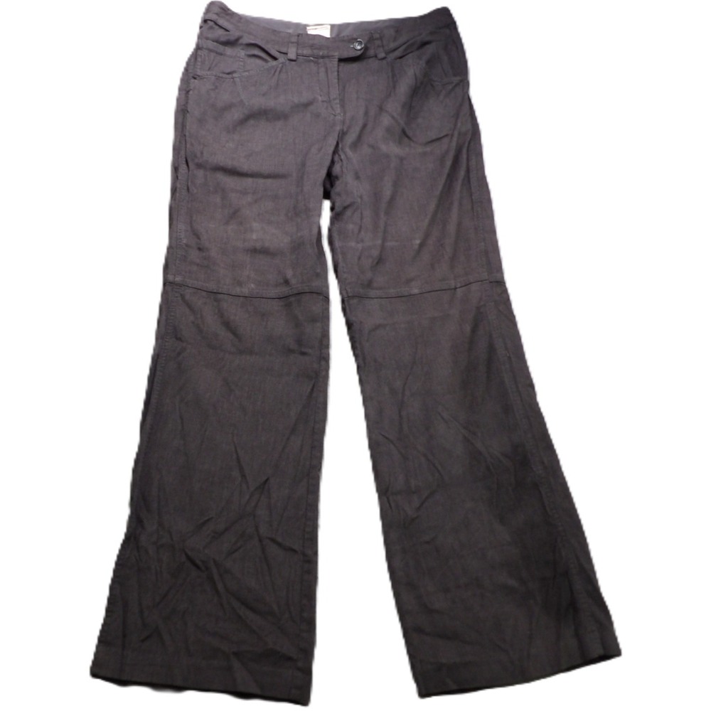 VTG 90s Armani Collezioni Corduroy Pants Women 10 High Rise Wide Leg Gray Cotton